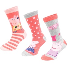 Peppa Pig Dětské ponožky, 3pack růžová/šedá