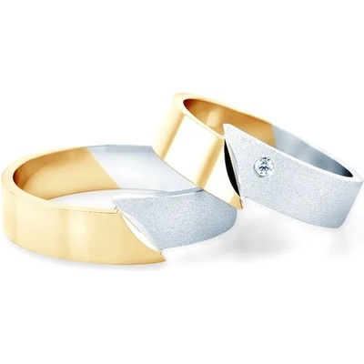 SAVICKI Сватбени халки: двуцветно злато, плоски. 4.5 мм