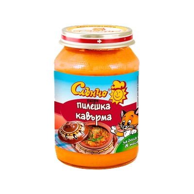 Слънчо пюре пилешка кавърма 8 месец 190 г