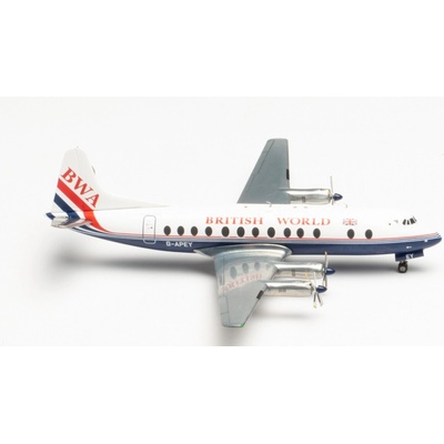 Herpa Viscount 800 British World Airlines25th anniversary last Viscount passenger flight 1:200