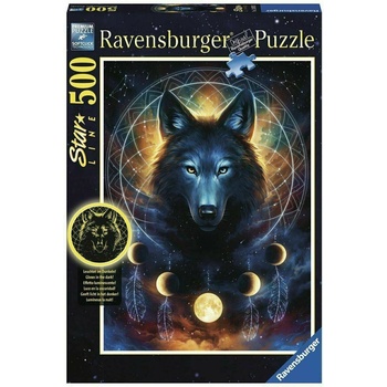 Image 1 of Ravensburger Светещ пъзел Ravensburger от 500 части - Вълчи поглед (12000442)