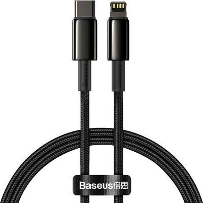 Baseus Tungsten Gold rýchlonabíjací / dátový kábel USB-C na Lightning PD 20W 1m, čierna