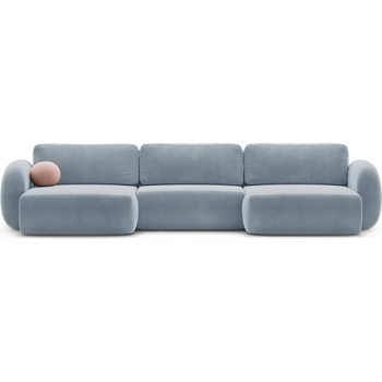 Cosmopolitan Design Сиво-син кадифен сгъваем/с място за съхранение ъглов диван (U форма) Tonale - Cosmopolitan Design (COS_UF_121_F1_TONALE4)