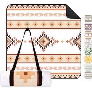 Sekey Boho Picnic Blanket Waterproof 200 x 200 cm Beach Blanket Sand Free | Padded, three-layer structure, PEVA waterproof base, tie strap carry strap, suitable for picnic, camping, beach - PM22 (PM22)