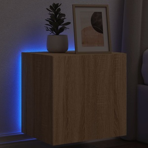 vidaXL Стенен ТВ шкаф с LED осветление, сонома дъб, 40, 5x35x40 см (837250)