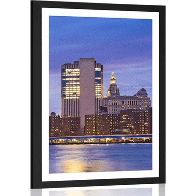 Plakát s paspartou noční Brooklyn - 40x60 no frame