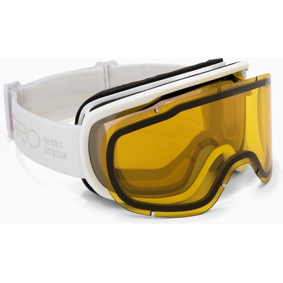 Giro Дамски скиорски очила Giro Moxie white stacked/amber gold/yellow