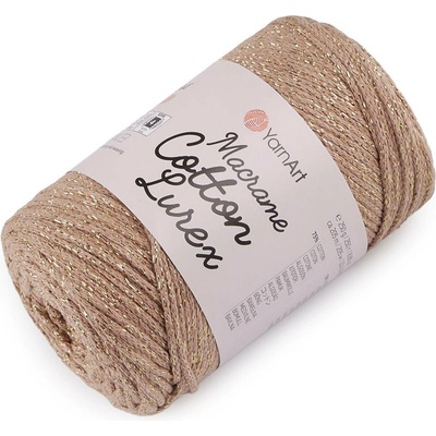 Pletací příze Macrame Cotton lurex 250 g Varianta: 4 (735) béžová zlatá, Balení: 1 ks 47192/108950/216855