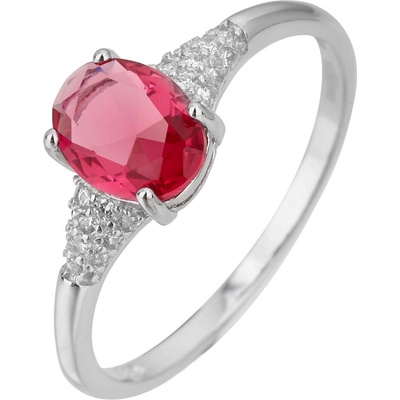 Bealio stříbrný prsten OVÁL rubín 03 13233 2692
