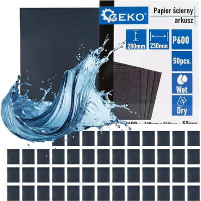 Vodní brusný papír – list 230 x 280 mm P600 Geko