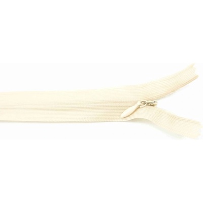 Nedeliteľný skrytý zips (3mm) rôzne farby - dĺžka 18 cm - 60 cm 55 cm Krémová