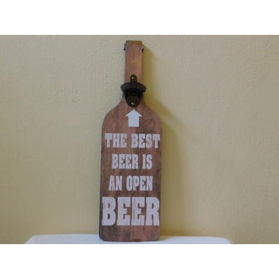 KOVOVÝ OTVÍRÁK NA LAHVE BEER - NÁSTĚNNÝ 50 x 15 cm