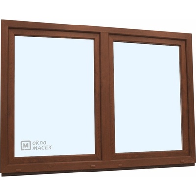KNIPPING Plastové okno - 70 AD, 1800x1200 mm, O/OS sloupek, ořech Barva, imitace: ořech/bílá (jednostranně)