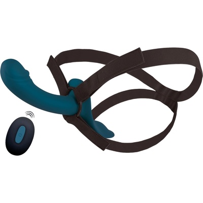 You2Toys Strap-On Set Harness & 2-Motors Vibrator with Remote Blue