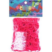 RAINBOW LOOM Original gumičky 600 kusov transparentné ružové