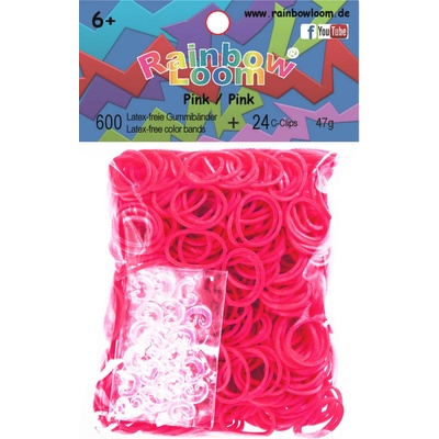 RAINBOW LOOM Original gumičky 600 kusov transparentné ružové
