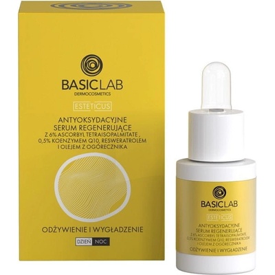 BasicLab Antioxidačné sérum Esteticus so 6% askorbyl tetraizopalmitátom 0,5% koenzýmom Q10 a olejom z boráka lekárskeho 15 ml