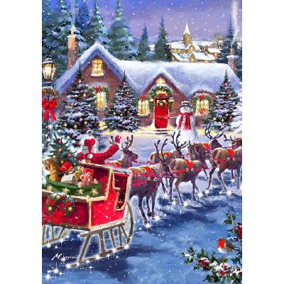 Bluebird Puzzle - Puzzle Santa And Sleigh - 500 piese