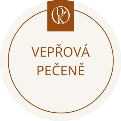 Davídkovo koření Etiketa Vepřová pečeně béžová průměr 4,5 cm 1 ks