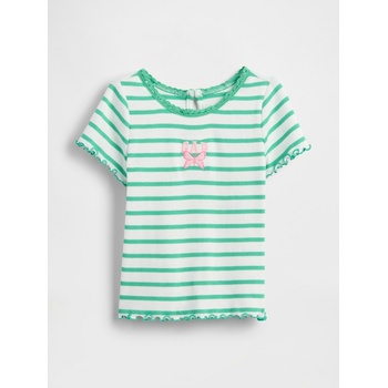 GAP Бебешка ръбеста тениска с лого GAP GAP | Zelen | Момичешки | 12-18 месеца