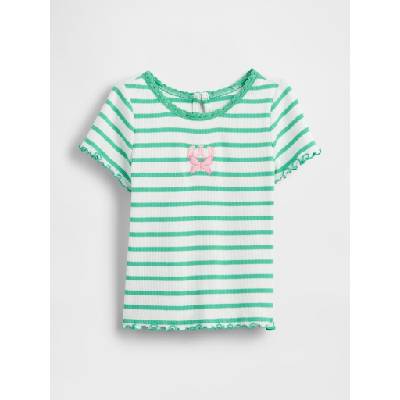 GAP Бебешка ръбеста тениска с лого GAP GAP | Zelen | Момичешки | 12-18 месеца