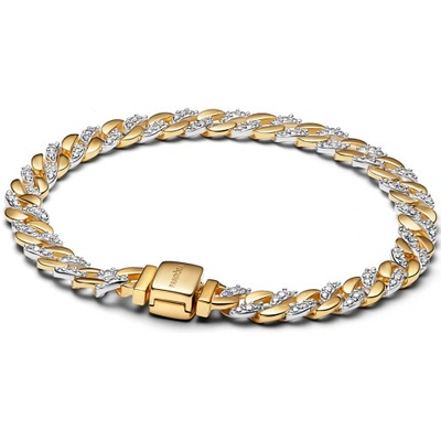 PANDORA pozlátený Two-tone pavé náramok 564229C01