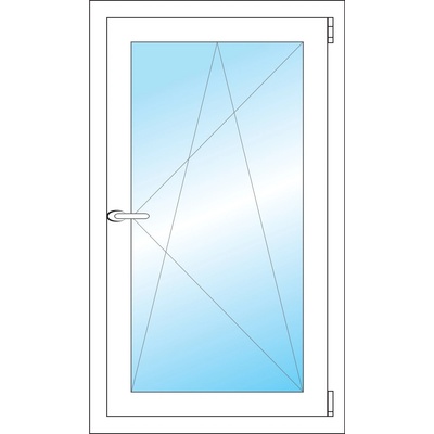 Okna Hned Plastové okno 590 x 1000 mm bílé otevíravé a sklopné pravé