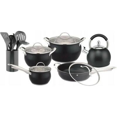 HausRoland Комплект тенджери и чайник HausRoland HR150-1, Неръжд. стомана, Индукция, 11 части, Сребрист