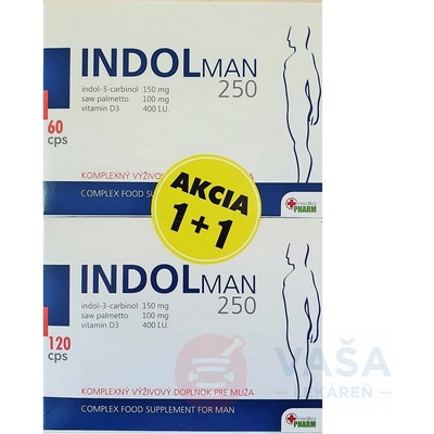 Indol Man 250 pre mužov 180 kapsúl