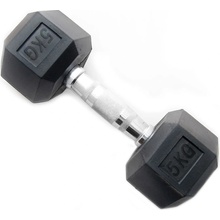 TRINFIT Jednoruční činka pogumovaná HEXA 5 kg