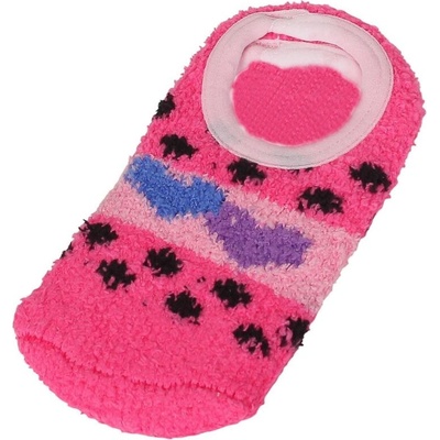 Детски терлици от букле в ярко розов цвят със сърца
