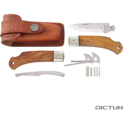 DICTUM 719763 - Hiro Folding Knife Kit Suminagashi, Desert Iron Wood