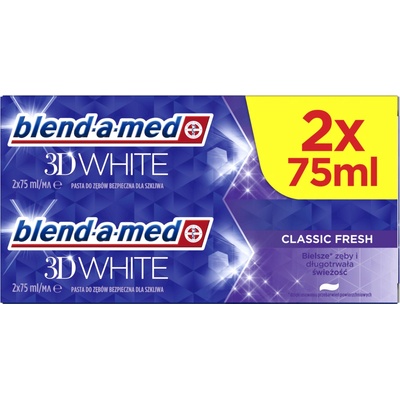 Blend-a-med 3D White Classic Fresh 2 x 75 ml