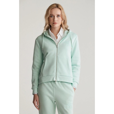 Gant Reg Tonal Shield Zip Hoodie Faded Mint