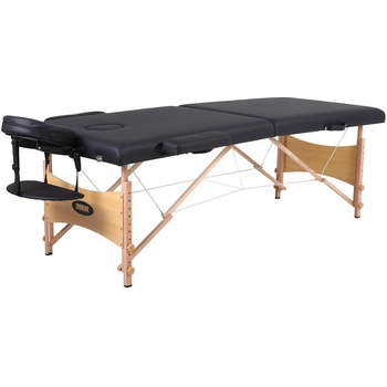 Mobiak S. A Масажна кушетка сгъваема с аксесоари 70см черна