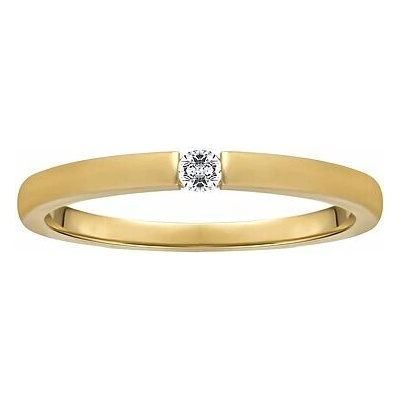 SILVEGO Zlatý prsteň Minimalistic s Brilliance Zirconia zo žltého zlata FNNNR272RGY