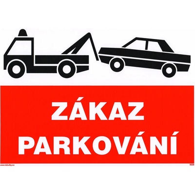 Samolepiaca tabuľka – zákaz parkovania A4 (210 × 297 mm)