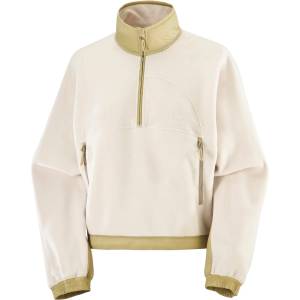 Salomon Дамски поларен пуловер Salomon Women's Chroma Fleece Crop Half Zip Fleece jumper - Whisper White / Grey Green - размер XL (105-6917-0214)