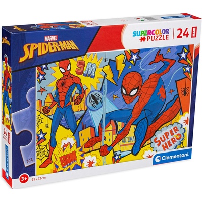 Clementoni Детски пъзел Clementoni от 24 макси части - Спайдърмен (24216)