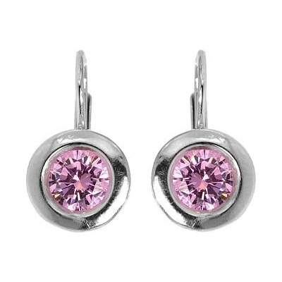 INFINITYSILVER Stříbrné náušnice ESTER s růžovými zirkony 43849RZ