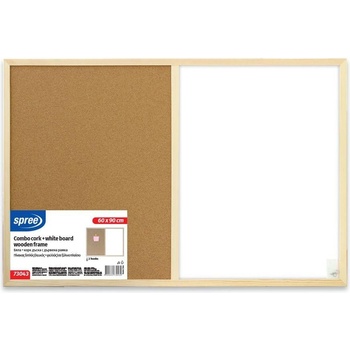Spree Бяла+корк дъска с дърв. рамка 60х90 см (3800884730430)