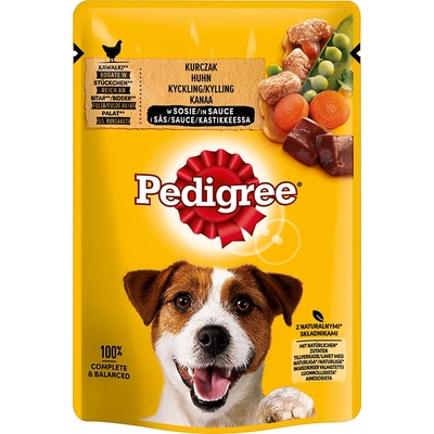 PEDIGREE 24х100г Pedigree, консервирана храна за кучета - пиле в сос