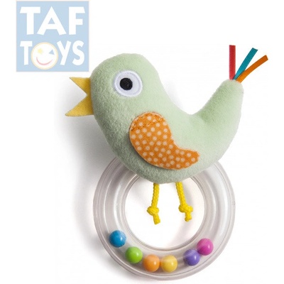 TAF TOYS Baby plyšový ptáček s kuličkami