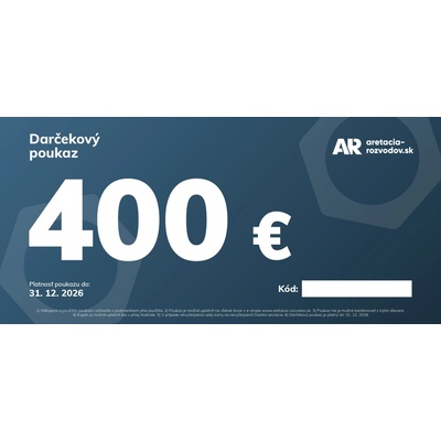 Elektronický darčekový poukaz v hodnote 400 €