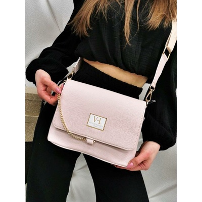 Pudrovo- crossbody kabelka růžová