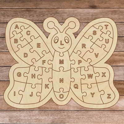 Sentop detské puzzle Abeceda motýľ A ZET 26 dielikov H009