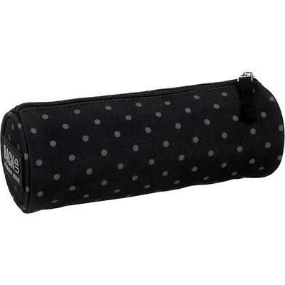 DERFORM Цилиндричен ученически несесер BackUP - Сиви точки, с едно отделение (PB1T28)