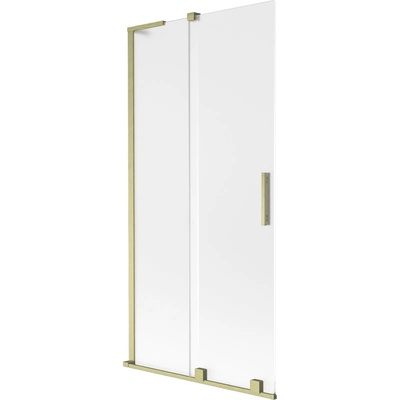 Mexen Velar L преграда за вана с 2-панелни плъзгащи врати 95 x 150 cm, матирано, златно четкано - 896-095-003-31-55 (896-095-003-31-55)
