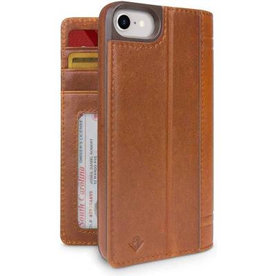 Twelve South Journal - луксозен кожен калъф тип портфейл за iPhone SE (2020), iPhone 8, iPhone 7 (кафяв)