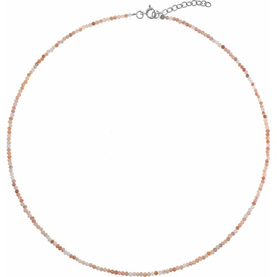 Again Jewelry Korálkový náhrdelník z oranžového měsíčního kamene AJKNA001